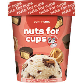Gelado Nuts For Cups Continente 500 ml