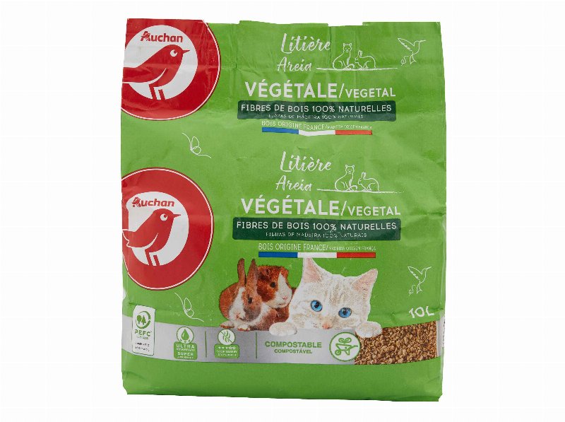 Absorvente Vegetal Auchan Fibras De Madeira 100% Naturais 10 l