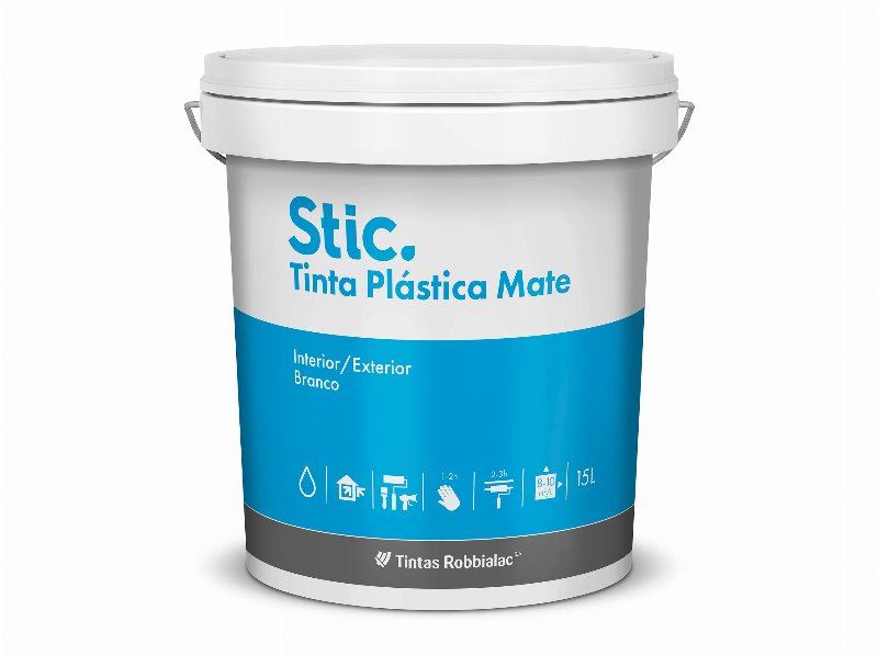 Tinta Plástica Mate Stic Robbialac Branco Int/Ext 15 l