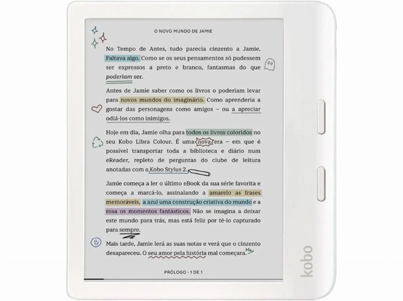 E-Book Kobo Libra Colour Branco 7"