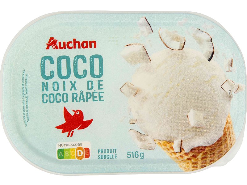 Gelado Auchan Coco Com Coco Ralado 1 l