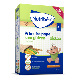 Papa Infantil Farinha Láctea 1ª Papa +4M Sem Glúten Nutribén 250 gr