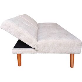 Sofá Cama 3 Lugares Com Suporte Bege Click Clack Kasa