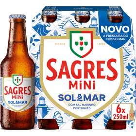 Cerveja Com Álcool Mini Sol & Mar Sagres 6 X 25 cl
