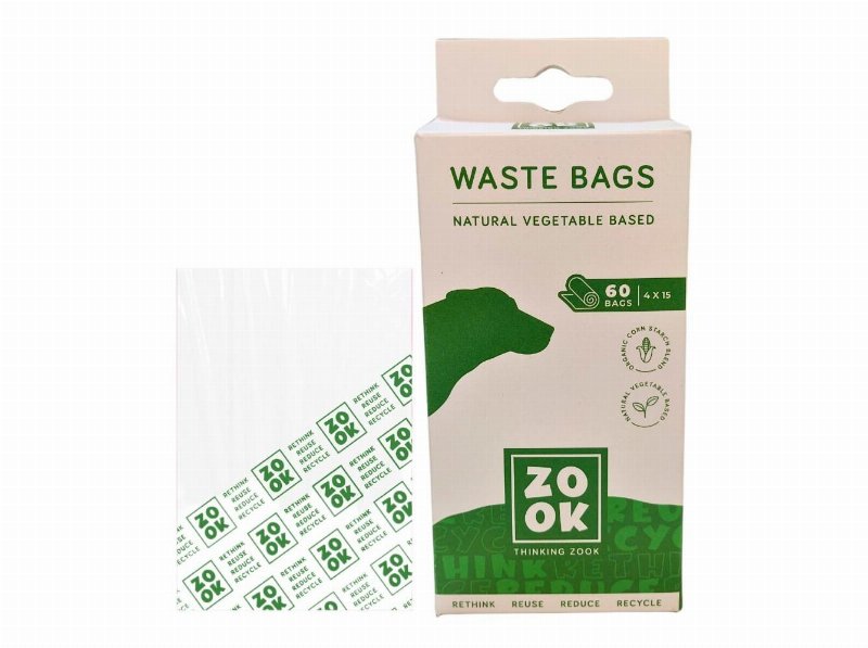 Sacos Para Dejetos Zook Base Vegetal 4X15 Unidades