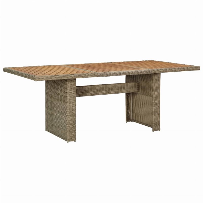 Hkh Mesa De Jantar Jardim 200X100X74 Cm Vime Pe Castanho - Marrom
