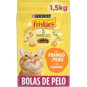 Ração Para Gato Adulto Bolas De Pelo Frango, Peru E Legumes Purina Friskies 1,5 kg