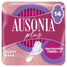 Pensos Higiénicos Ultrafina Plus Super Com Abas Ausonia 14 Un