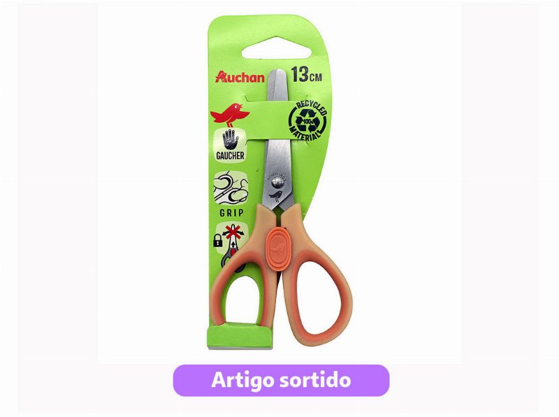 Tesoura Para Esquerdinos Auchan 13Cm Cores Sortidas