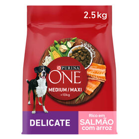 Ração Para Cão Adulto Médio E Maxi Delicate Salmão E Arroz Purina One 2,5 kg