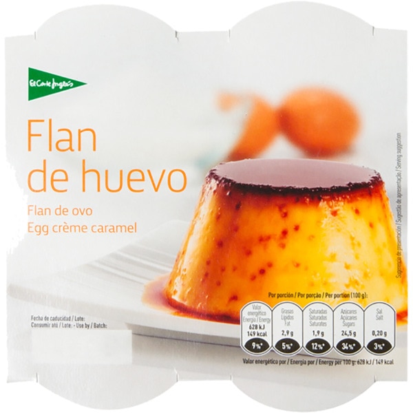 Pudim Flan De Ovo Pack 4 100 g