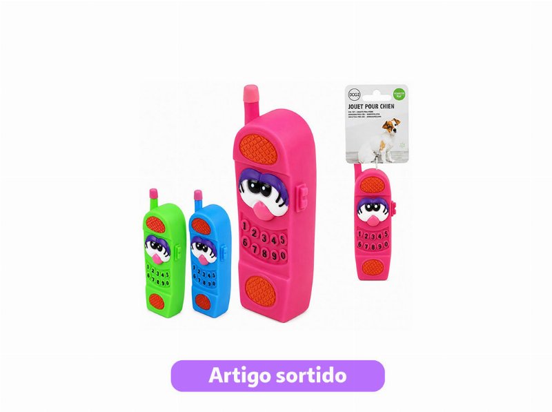 Brinquedo Para Cão Dogi Telefone 5X15Cm Cores Sortidas
