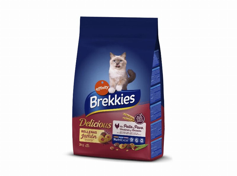 Ração Para Gato Brekkies Delicious Com Aves 3 kg