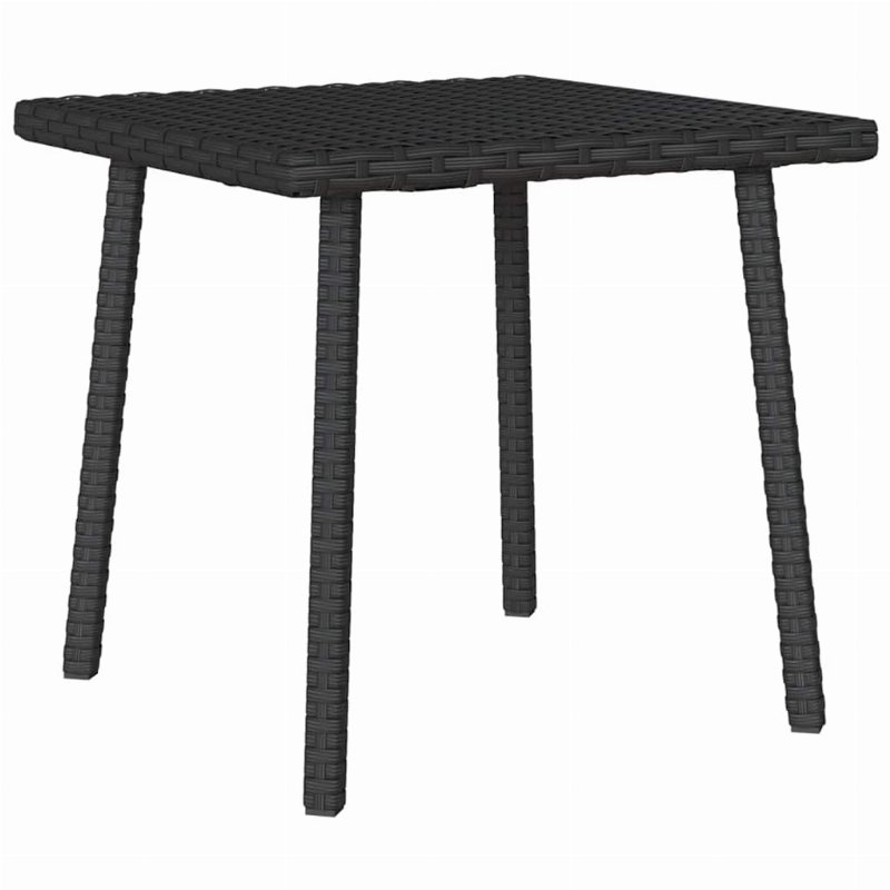 Hkh 13 Pcs Conjunto De Sofás De Jardim Com Almofadões Vime Pe - Preto
