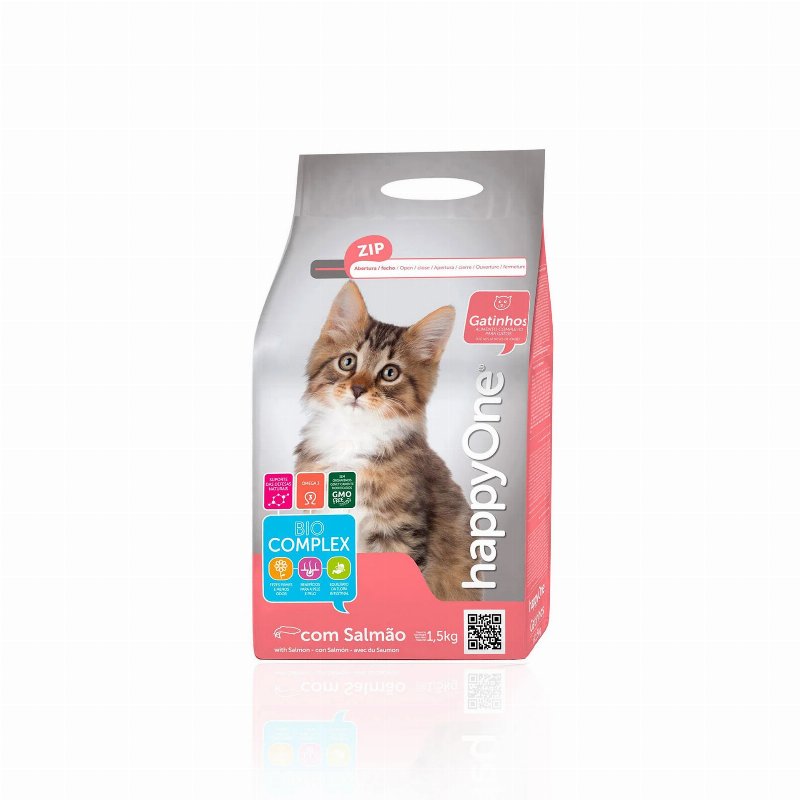 Happyone Alimento Completo Para Gatinhos - Salmão 1,5 kg