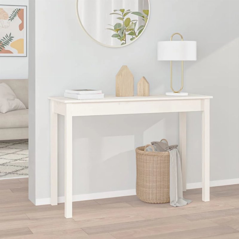 Hkh Mesa De Apoio Em Pinho Maciço - Branco