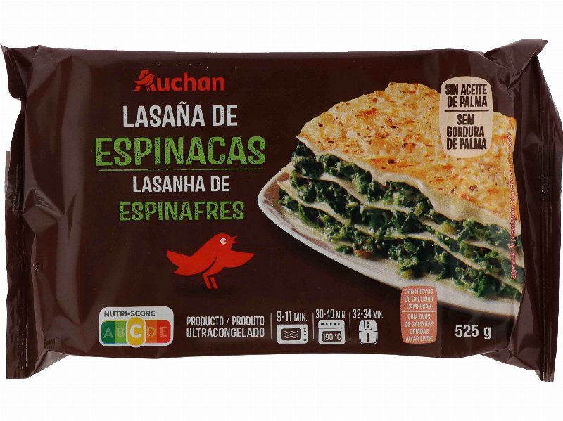 Lasanha De Espinafres Auchan Ultracongelado 525 g