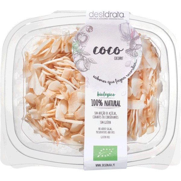 Coco Laminado Desidratado Sem Glúten Biológico 100 g