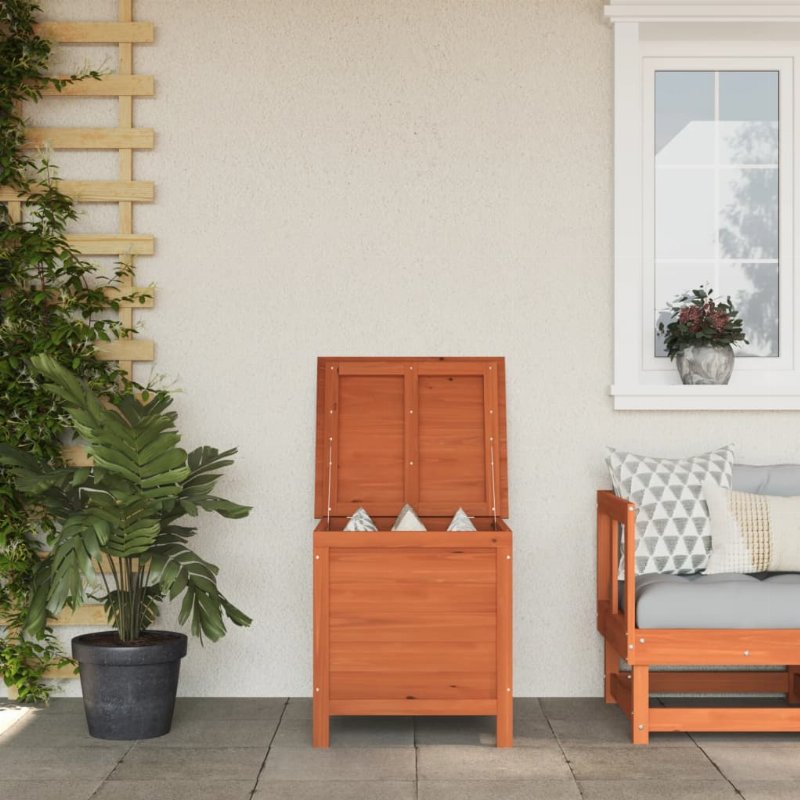 Hkh Caixa De Arrumação P/ Jardim 50X49X56,5Cm Abeto Maciço Castanho - Marrom