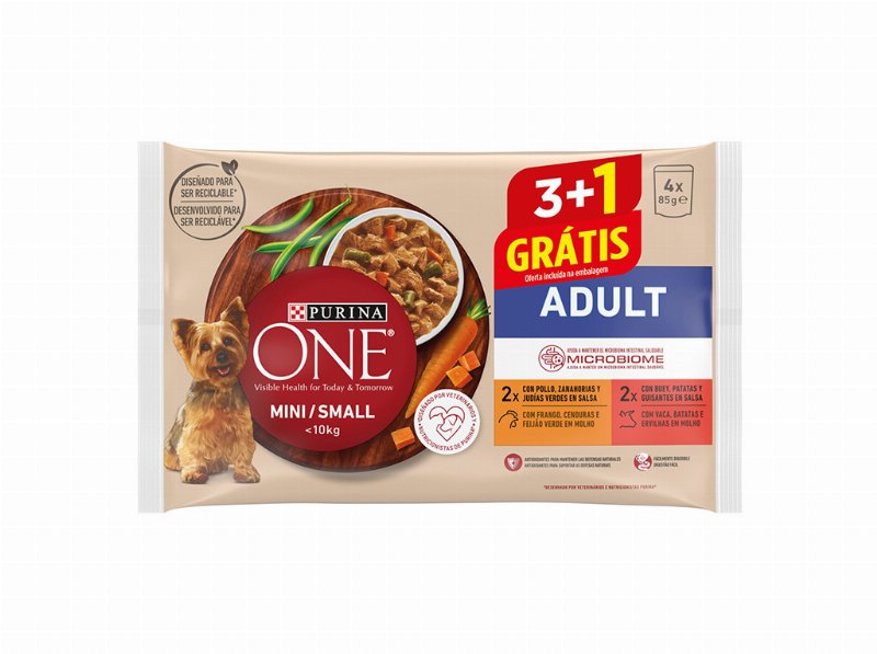 Comida Húmida Para Cão Purina One Mini Adult 85 g 3+1