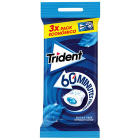 Pastilhas Elásticas 60 Minutos Peppermint Trident 60 gr (3 Un)