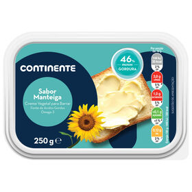 Creme Vegetal Para Barrar Sabor A Manteiga Continente 250 gr