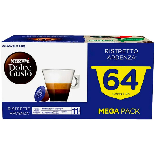 Cápsulas De Café Dolce Gusto Ristretto Ardenza Mega Pack 64 Cápsulas