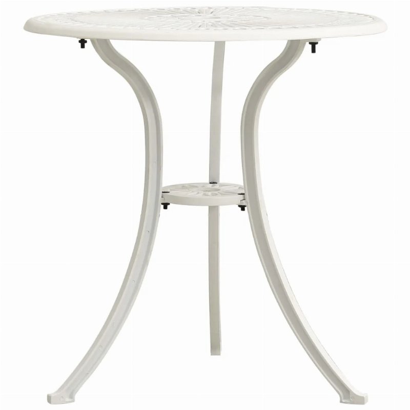 Hkh Mesa De Jardim 62X62X65 Cm Alumínio Fundido - Branco