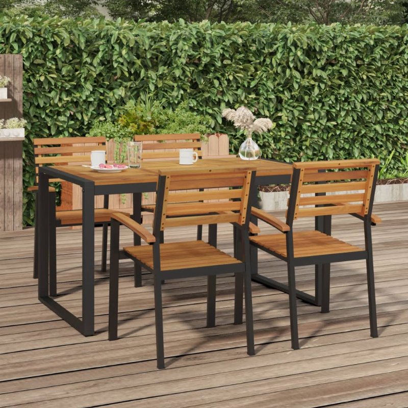 Hkh Mesa Jardim C/ Pernas Em Forma De U Acácia Maciça - Marrom
