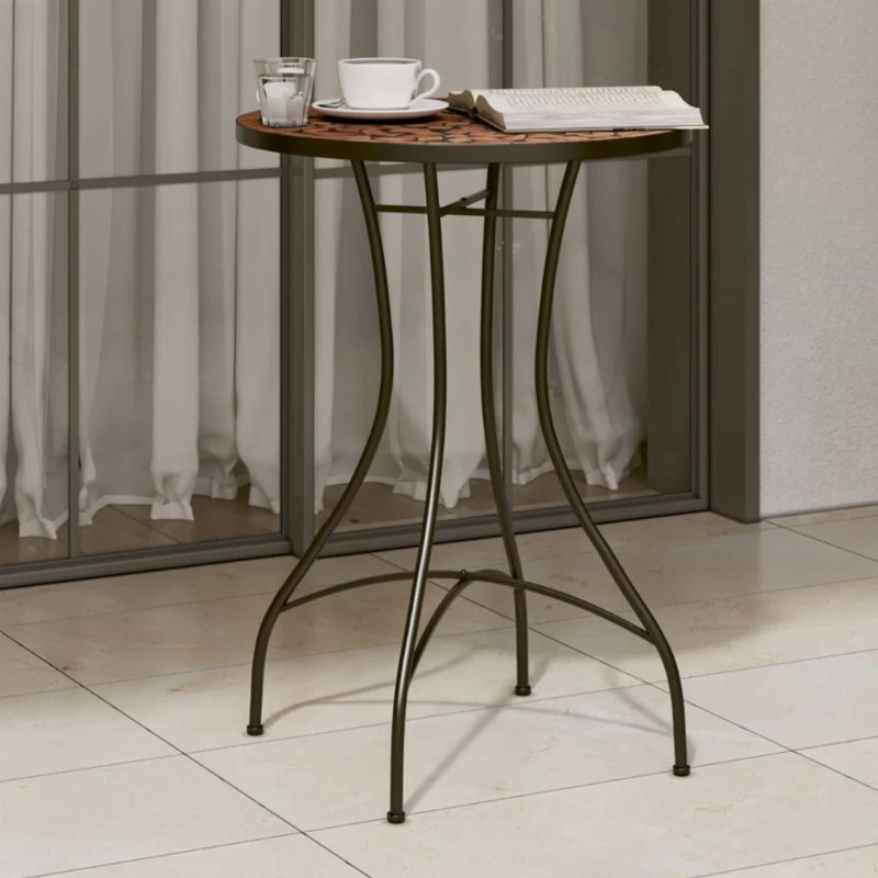 Hkh Mesa De Bistrô Em Mosaico Ã˜ Cerâmica Terracota - Laranja