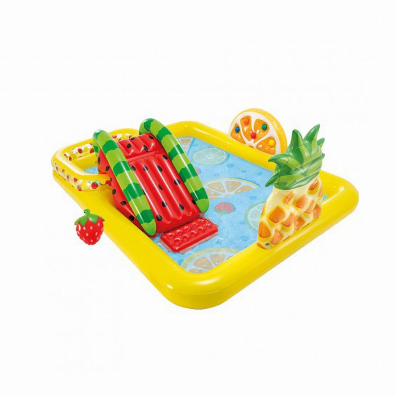 Intex Centro De Jogos Insuflável Aquático Frutas Com Escorrega E Pulverizador 57 A 493 Litros