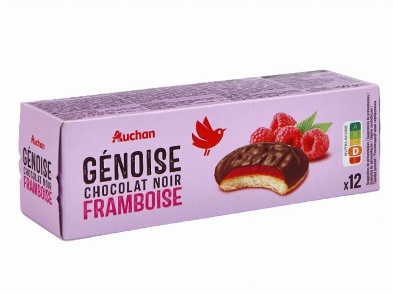 Bolacha Auchan Recheada Genovesa Framboesa Chocolate 150 g