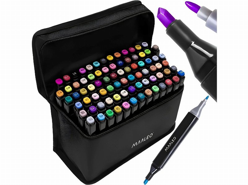 Conjunto De 80 Marcadores Com Bolsa Dupla Ponta