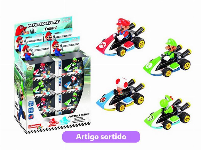 Carro Super Mario Mario Pull And Speed 1:43 Modelos Sortidos