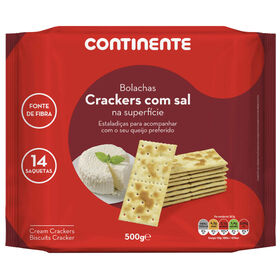 Bolachas Crackers Com Sal Continente 500 gr (14 Un)