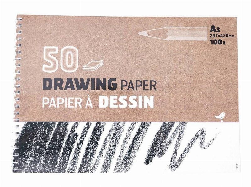 Bloco Papel A3 Auchan Para Desenho 50 Folhas