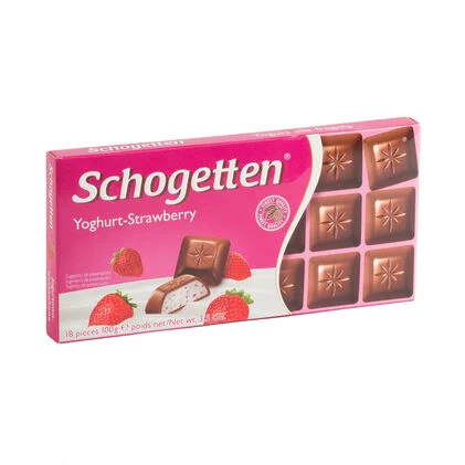 Tablete De Chocolate De Leite E Morango Schogetten 0.1Kg