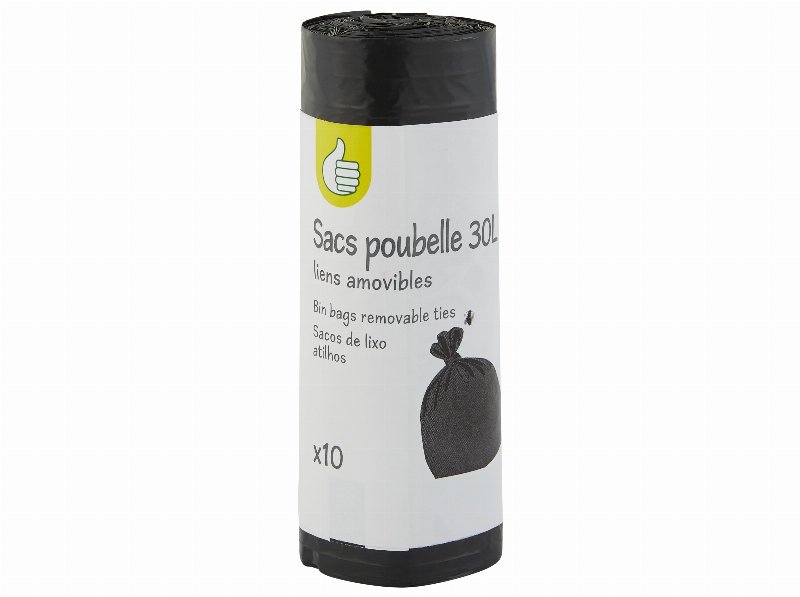 Sacos De Lixo Polegar Com Atilho 30 l 10Un
