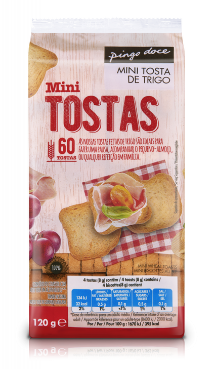 Mini Tostas De Trigo Pingo Doce 0.12Kg