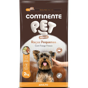 Ração Para Cão Adulto Raças Pequenas Frango Continente Pet Premium 2 kg