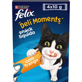 Snack Líquido Para Gato Deli Moments Frango Saquetas Purina Felix 4 X 10 g