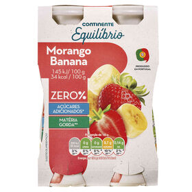 Iogurte Líquido Magro Morango E Banana Continente Equilíbrio 640 gr (4 Un)