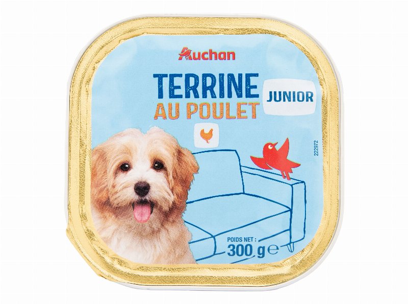 Comida Húmida Para Cão Auchan Júnior Terrina Com Frango 300 g