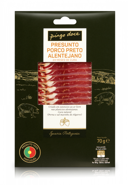 Presunto De Porco Preto Alentejano 24 Meses De Cura Pingo Doce Iguarias 0.07Kg