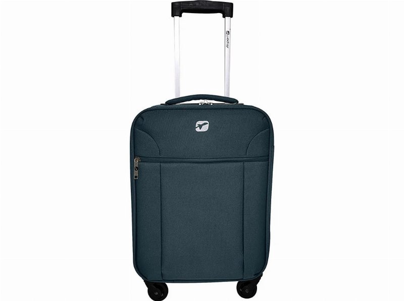 Mala De Cabine Flexível Airport Azul 4 Rodas 45X30X18Cm