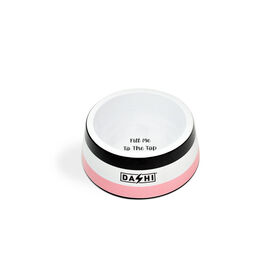 Comedouro E Bebedouro Stripes3 Rosa E Preto Dashi 1 Un
