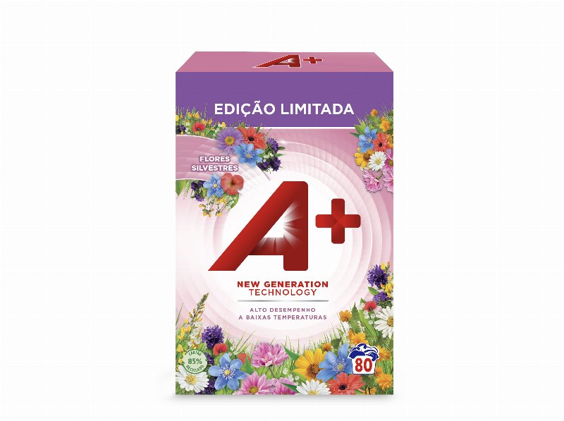 Detergente Roupa Máquina A+ Pó Flores Silvestres 80Doses