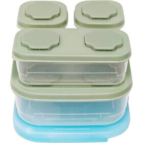 Conjunto 4 Caixas Herméticas Com Cuvete 15,5X15,5X13,2Cm Verde Kasa