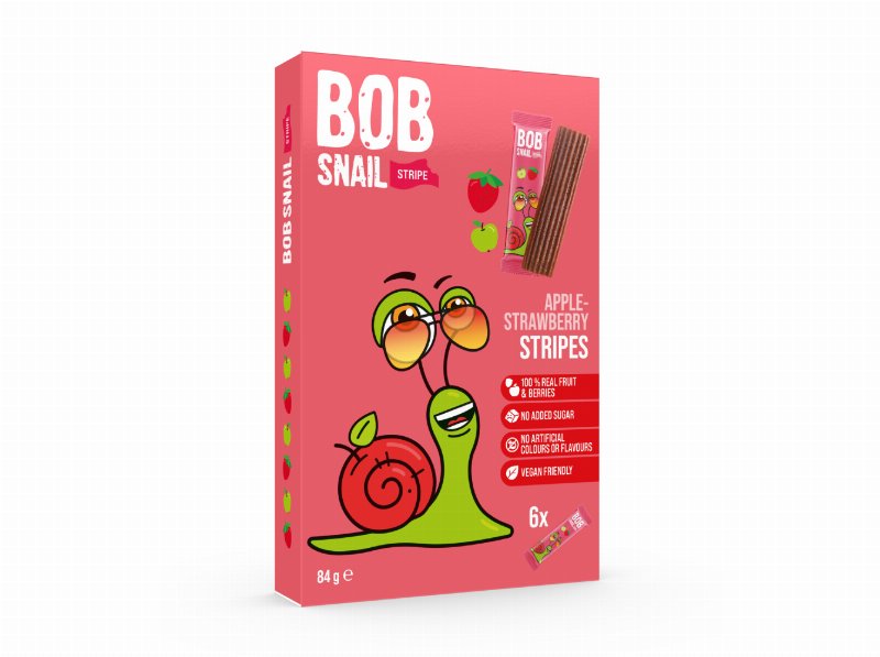 Tiras De Fruta Bob Snail Maçã E Morango 84 g