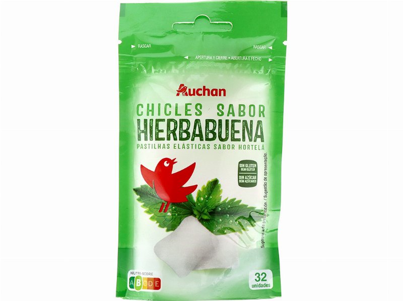 Pastilha Auchan Elástica Hortelã Sem Açúcar 45 g
